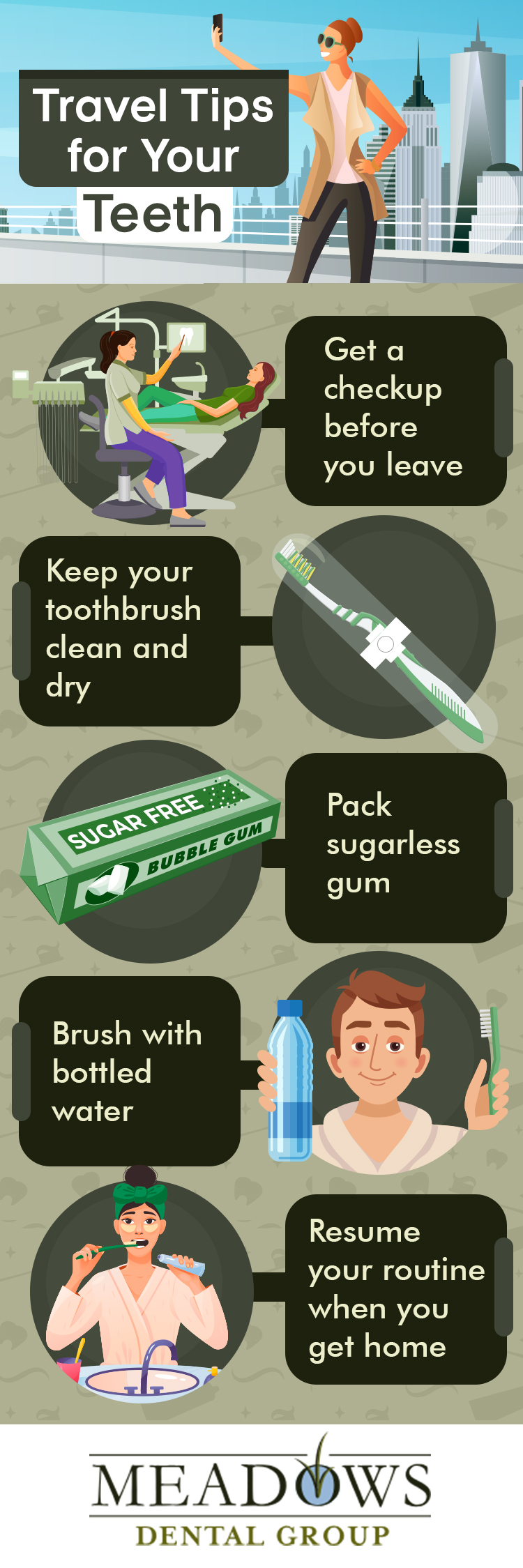 Dental travel tips infographic